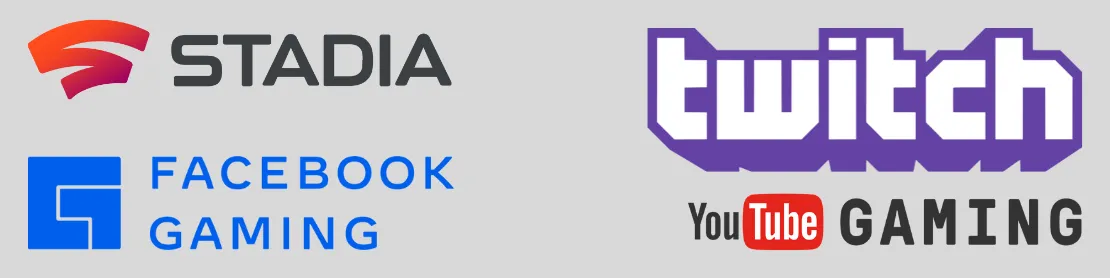 logos plataformas streaming jogos