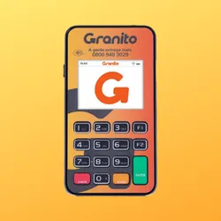 Maquininha Granito MPOS fundo amarelo