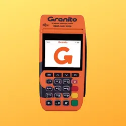 Maquininha Granito POS SP630 fundo amarelo