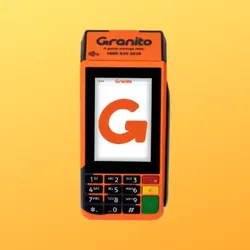 Maquininha Granito POS SP930 fundo amarelo