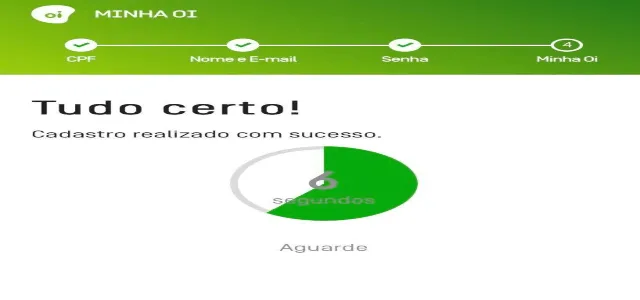 Clique em continuar e pronto! O cadastro será finalizado no Minha Oi
