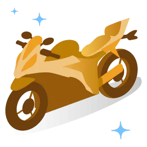 moto esportiva dourada
