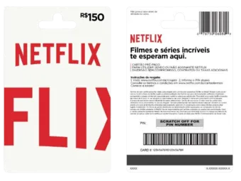 cartão pré pago da netflix R$150