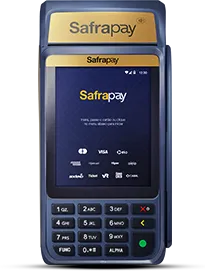 Imagem de um modelo da maquininha SafraPay Pro com Bobina