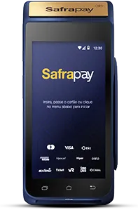 Imagem de um modelo da maquininha SafraPay Smart com Bobina
