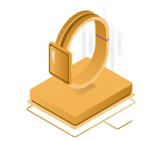 smartwatch dourado fundo transparente png