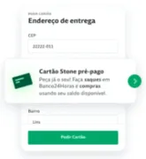 solicitar cartão da stone
